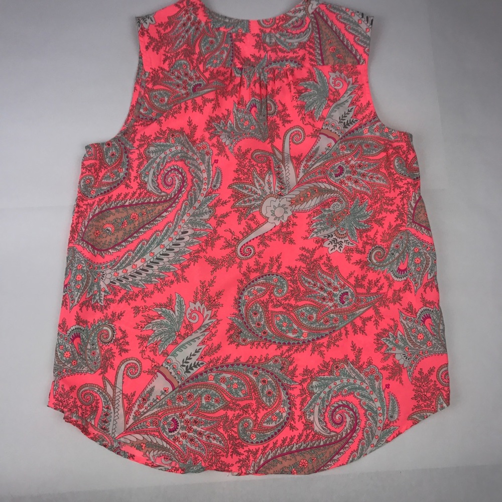American Eagle Neon Pink Paisley Sleeveless S/P - Picture 3 of 4